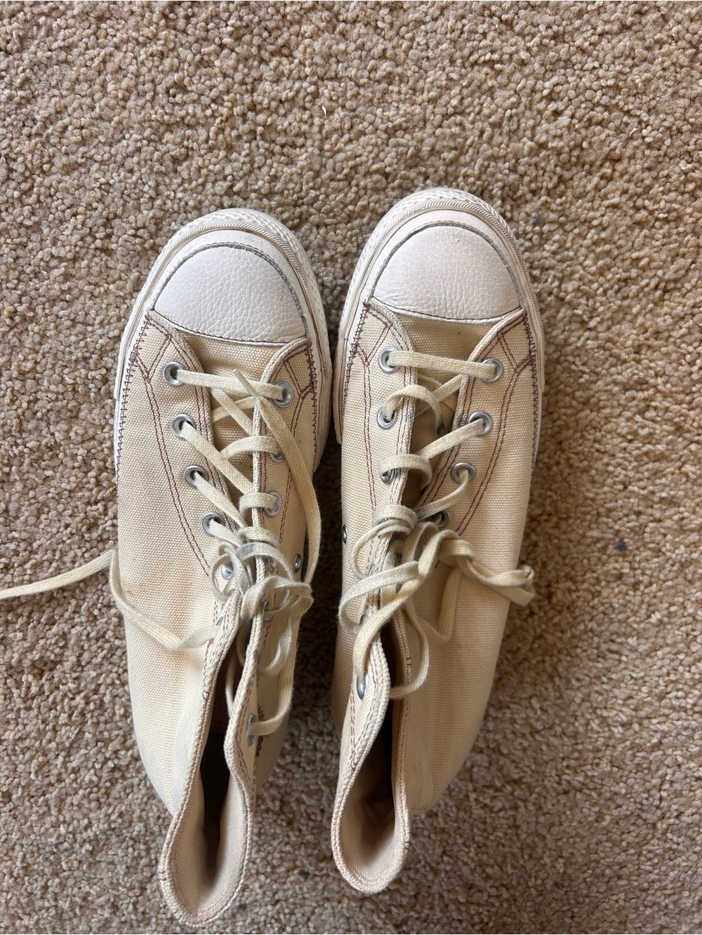 Converse Platform High-Top Sneakers in Beige